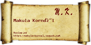 Makula Kornél névjegykártya