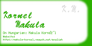kornel makula business card